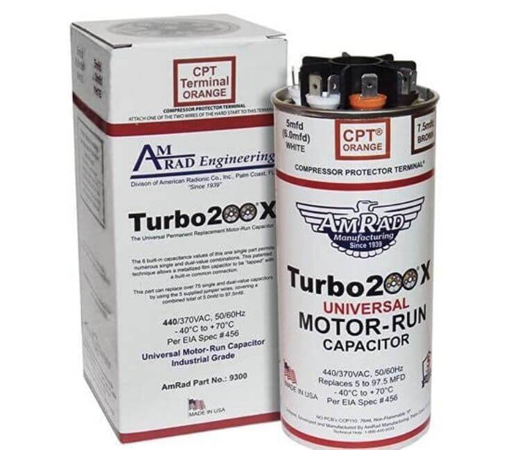 AmRad Turbo 200X Universal Motor Run Capacitor 370/440V 5-97.5 MFD 
