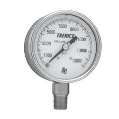 Trerice Specialty Gauges, 750 Series,Sold Front, Field Liquid Fillable, Stainless Steel Case, 2-1/2",4" Dial Size, ±1.0% Accuracy , Field Liquid Fillable, Lower male," 1/4 or 1/2 NPT Connection