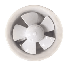 Window Round Exhaust Fan, White, 220~240VAC, 50/60Hz,6" Diameter.
