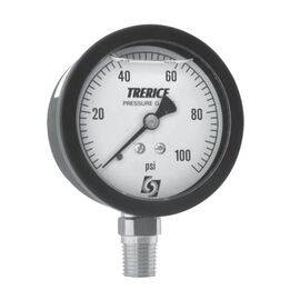 Trerice Utility Gauge,800LFB, Liquid Filled, Plastic Case, 2", 2-1/2", 3-1/2" Dial Sizes, ±1.6% Accuracy for 2" & 2-1/2", ±1.0% Accuracy for 3-1/2", Styrene-acrylonitrile Window