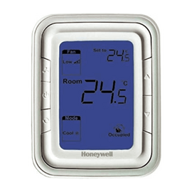 Honeywell Thermostat T6861(T6861V2WB-M) Vertical - 220V AC, 2Pipe Fan Coil Control, Blue Back light