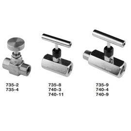 Trerice 735/740 Needle Valves, 1/4"&1/2" Connection Sizes, Teflon Packing, Brass/Carbon Steel/316SS Body,200°F Max Temp
