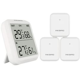 Accurate Digital Indoor/Outdoor Hygrometer with Wireless Receiver and 3 Transmitters - Temperature and Humidity Display Monitor by Inkbird ITH-20R