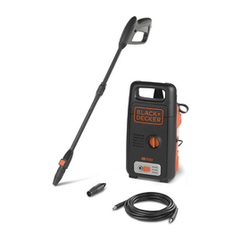 Black & Decker 1300W 100 Bar Pressure Washer for Home, Garden and Cars, Black/Orange - BXPW1300E-B5