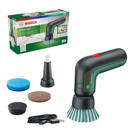 Bosch Home And Garden Electric Cleaning Brush Universal brush 3.6 V Integrated Battery, 1 Micro USB Cable And 4 Cleaning Attachments Included, In Carton Packaging, Green, 06033E0000