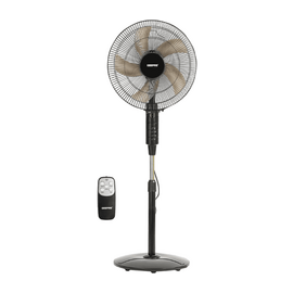 Geepas Stand Fan with Remote Control: Energy-Efficient, Adjustable Height and Tilt-Back Head, Widespread Oscillation, and Built-in Timer, Black - Gf9489