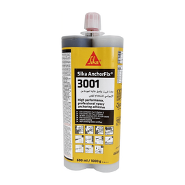 Steel Achoring Epoxy Adhesive, Sika Anchorfix-3001, Chemical Anchoring Material, For Threaded Bars In Cracked/Un-Cracked Concrete. Epoxy Resin Based. 600 Ml Cartridge
