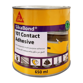 Contact Adhesive, Sikabond 101, Easy To Apply Multi-Purpose Polychloroprene Rubber-Based Adhesive. Suitable For Bonding Porous Substrates Like Wood, Foam, Carpets, And Canvas. 650ml Can