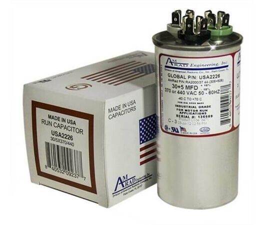 Amrad Capacitor, 370V/440V,Individually Tested, Rust free all brass terminals, UL/CSA Recognized,ROHS 3 compliant, Made in USA