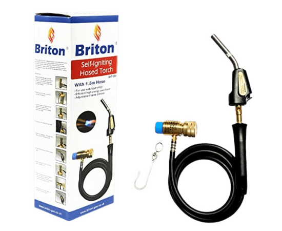 Briton Self-Igniting Hosed Torch 1.5m For Map Gas | AC Pipe Welding Torch
