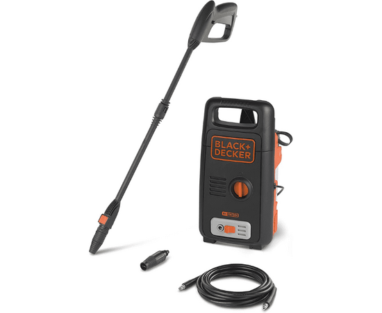 Black & Decker 1300W 100 Bar Pressure Washer for Home, Garden and Cars, Black/Orange - BXPW1300E-B5