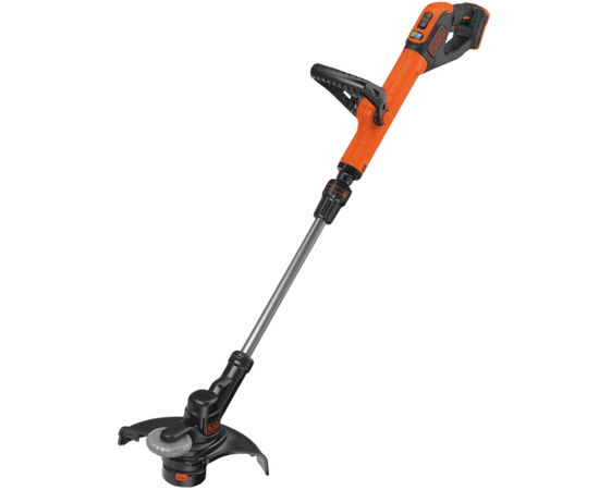 BLACK & DECKER Cordless Power String Trimmer, POWERCONNECT Series, 18 V, 28 cm Cuts, 7400 RPM, Lightweight, Battery not Included, Orange/Black - STC1820PCB-XJ