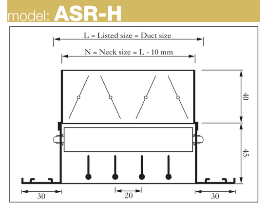 Double Deflection Register, Front Horizontal, ASR-H