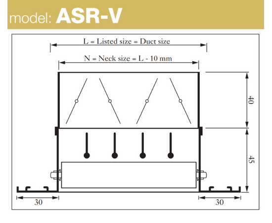 Double Deflection Register, Front Vertical, ASR-V