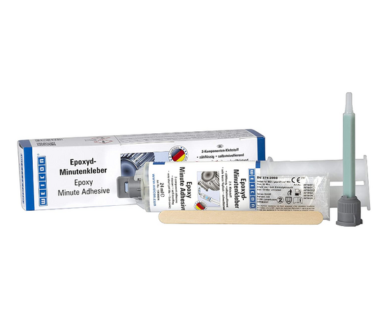 Epoxy Minute Adhesive Set with Mixing Nozzle, Weicon, 24 ml, Double Syringe 2-Component Epoxy Adhesive