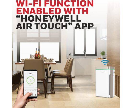 Honeywell Air Touch U2 Air Purifier With H13 Hepa Filter, Activated Carbon Filter, Ant-Bacterial Filter, Pre-Filter. Pm2.5 Level Display. Uv-C Led And Ionizer.Humidifier And Smart Wi-Fi