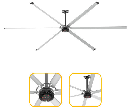 HVLS (High Volume, Low Speed) Industrial Ceiling Fan, Suitable for Economical Cooling Requirement