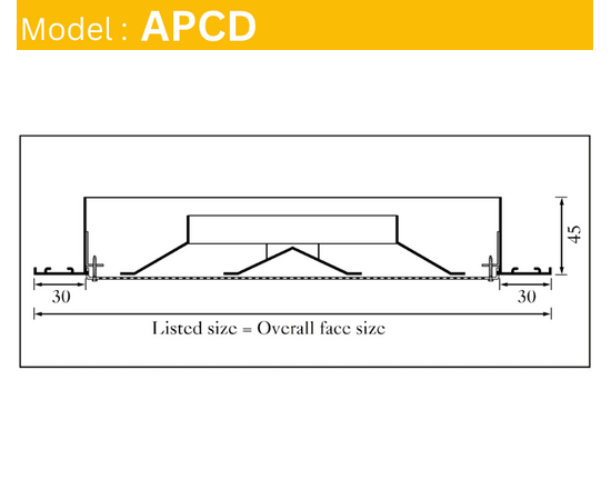 Perforated Ceiling Diffuser, Extruded Aluminum, APCD