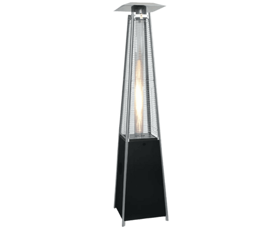 Pyramid Patio Gas Heater, Free Standing, Glass Tube, Black,Dubai civil defence approved.