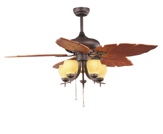 Ceiling Fan 52"  with 5pc Stylish Matte Glass Shade,Palm Style blade,Antique Design,for Bed Room ,Office ,Coffe Shop ,Shopping Mall ,Living Room and Meeting Room