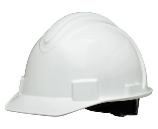 Safety Helmet, Honeywell North Short Brim, Hard Hat Non-Vented, 4 Point Ratchet Suspension - White