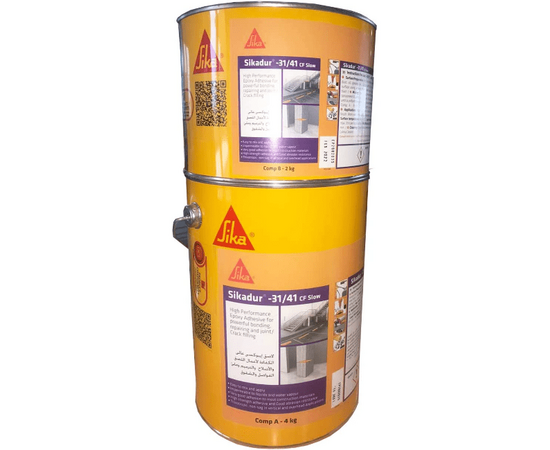 Multipurpose Epoxy Adhesive For Bonding, Sika Sikadur-31 Cf Slow, Grey, Fixing And Repairing Concrete Surfaces, Thixotropic, Structural 2-Component Adhesive, 6 Kg, Can