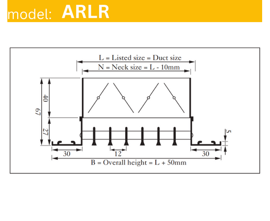 Single Deflection Linear Bar Register, ARLR