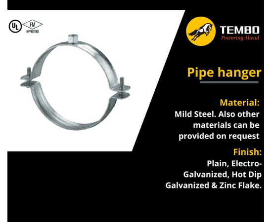 Pipe Hanger without Lining, UL/FM, Electrogalvanized